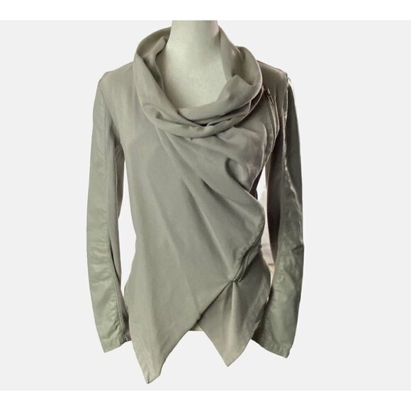 BLANK NYC Private Practice Faux Leather Moto Jacket Asymmetric Gray XS 4-2 - Picture 3 of 16